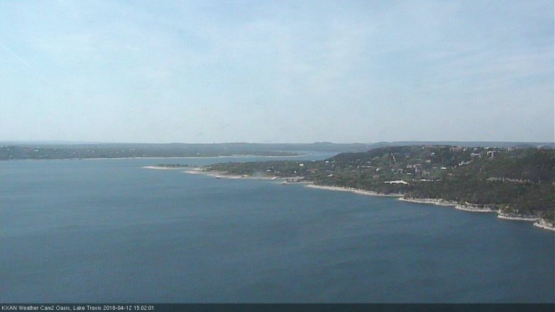Lake Travis webcam, April 12, 2018 2:20 PM CT