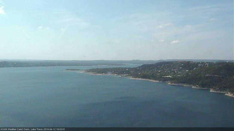 Lake Travis webcam, April 12, 2018 3:25 PM CT