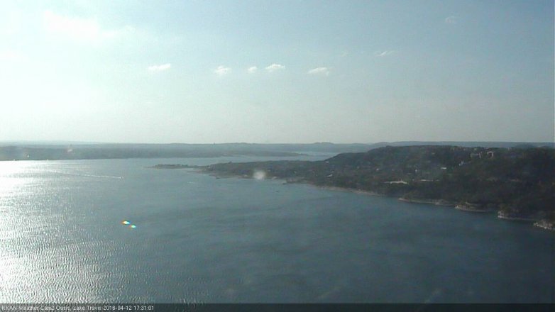 Lake Travis webcam, April 12, 2018 4:50 PM CT