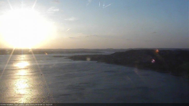 Lake Travis webcam, April 12, 2018 6:40 PM CT