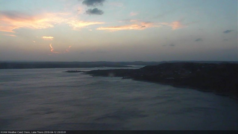 Lake Travis webcam, April 12, 2018 7:15 PM CT