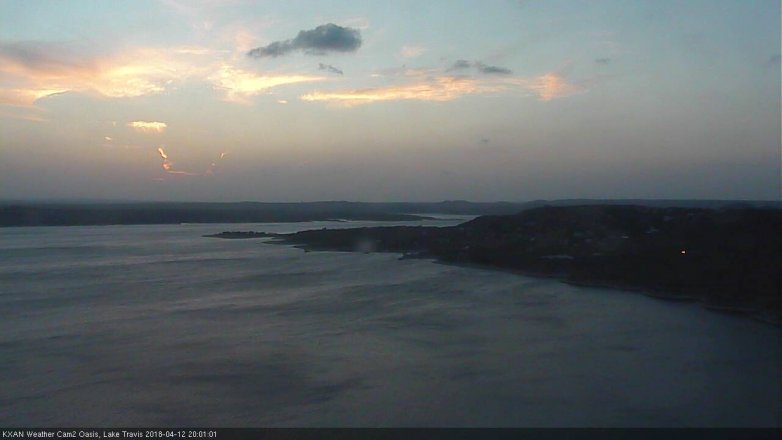 Lake Travis webcam, April 12, 2018 7:25 PM CT
