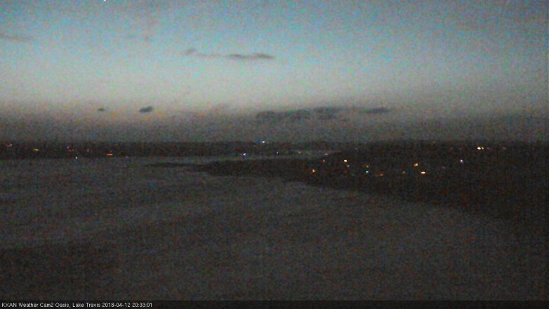 Lake Travis webcam, April 12, 2018 7:45 PM CT