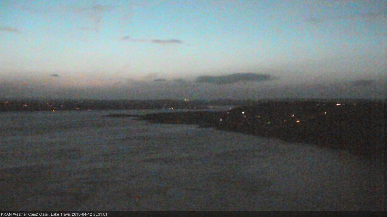 Lake Travis webcam, April 12, 2018 8:00 PM CT