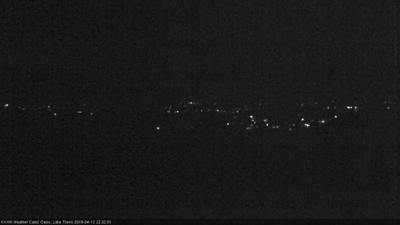 Lake Travis webcam, April 12, 2018 10:00 PM CT