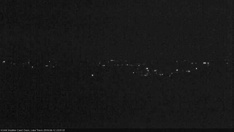 Lake Travis webcam, April 12, 2018 10:30 PM CT