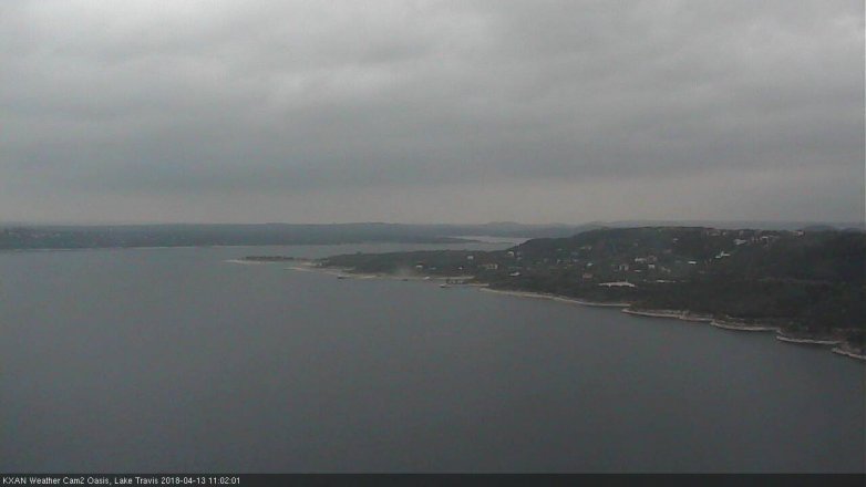 Lake Travis webcam, April 13, 2018 10:15 AM CT
