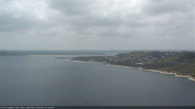 Lake Travis webcam, April 13, 2018 1:10 PM CT