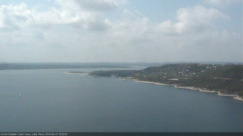 Lake Travis webcam, April 13, 2018 2:10 PM CT