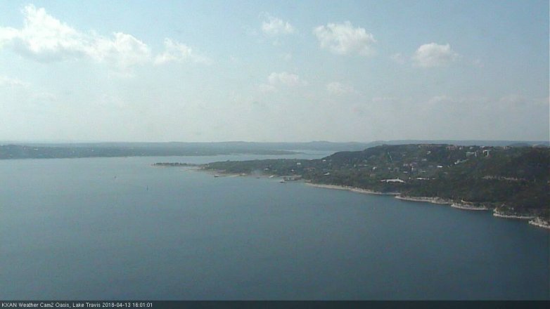 Lake Travis webcam, April 13, 2018 3:25 PM CT