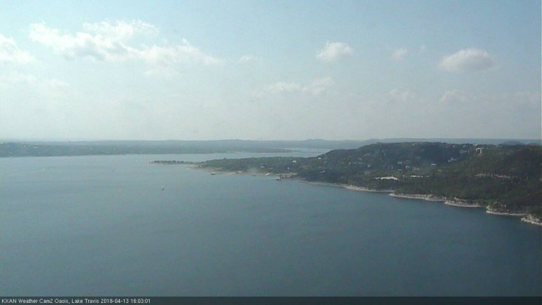 Lake Travis webcam, April 13, 2018 3:35 PM CT