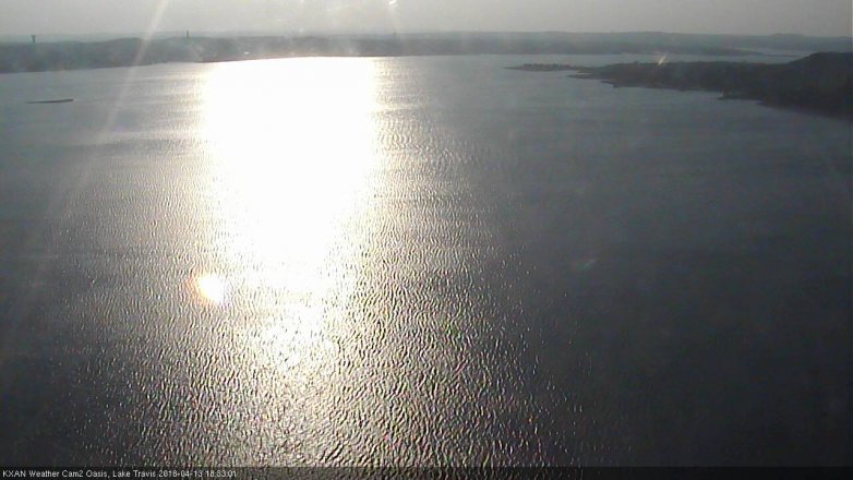 Lake Travis webcam, April 13, 2018 6:05 PM CT