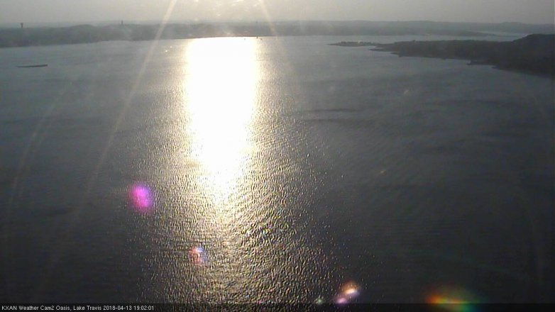 Lake Travis webcam, April 13, 2018 6:10 PM CT