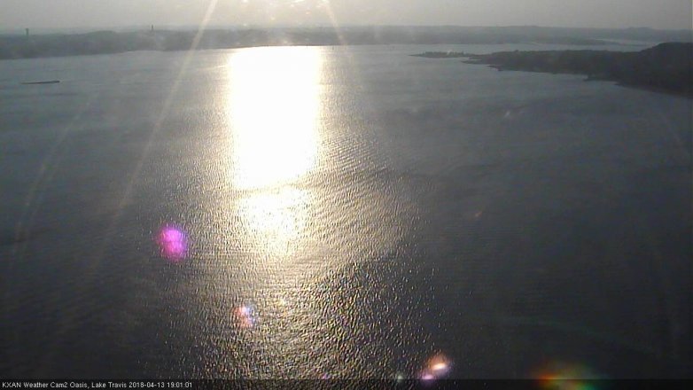 Lake Travis webcam, April 13, 2018 6:25 PM CT