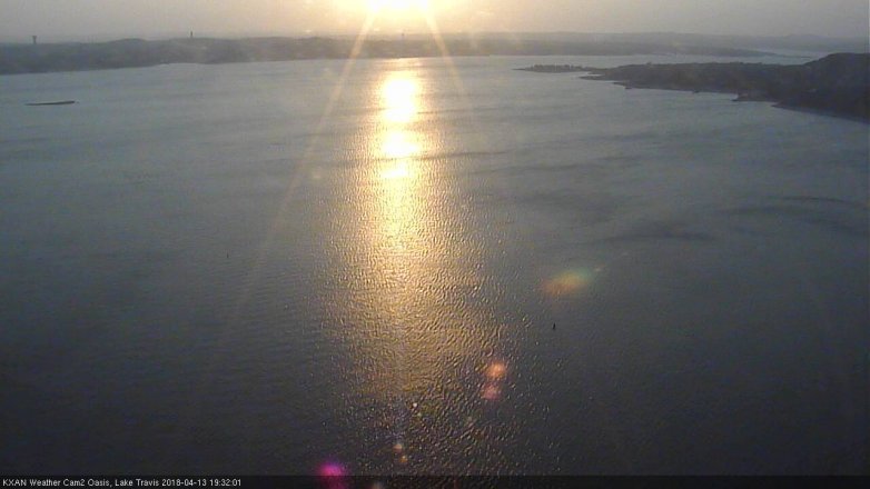 Lake Travis webcam, April 13, 2018 6:40 PM CT