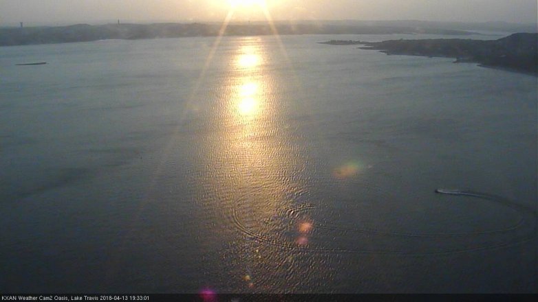 Lake Travis webcam, April 13, 2018 7:05 PM CT