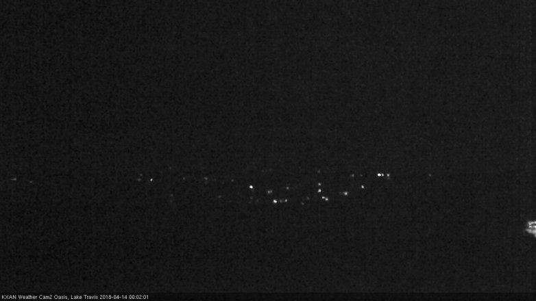 Lake Travis webcam, April 13, 2018 11:25 PM CT