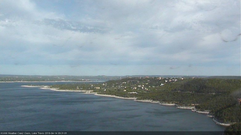Lake Travis webcam, April 14, 2018 9:00 AM CT