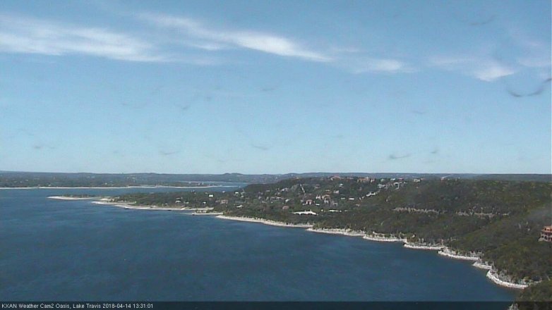 Lake Travis webcam, April 14, 2018 12:40 PM CT