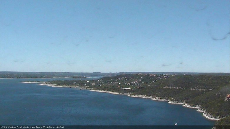 Lake Travis webcam, April 14, 2018 1:10 PM CT