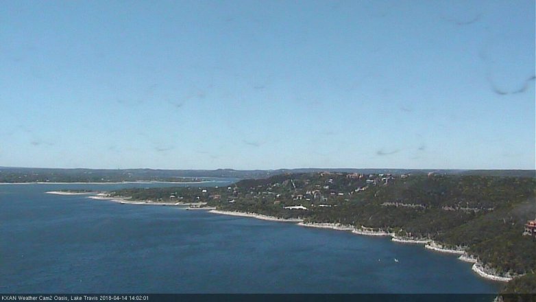 Lake Travis webcam, April 14, 2018 1:20 PM CT