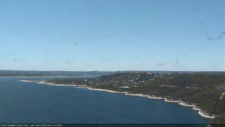 Lake Travis webcam, April 14, 2018 1:40 PM CT