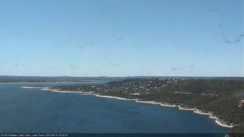 Lake Travis webcam, April 14, 2018 1:45 PM CT