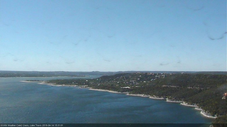 Lake Travis webcam, April 14, 2018 2:45 PM CT