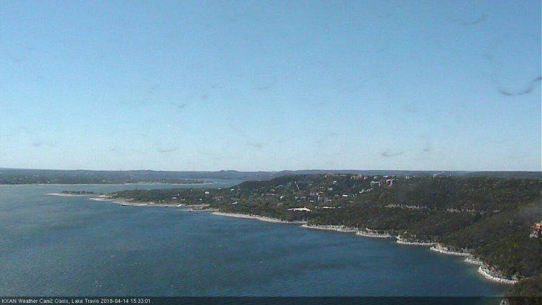 Lake Travis webcam, April 14, 2018 2:50 PM CT