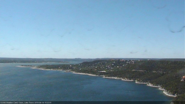 Lake Travis webcam, April 14, 2018 2:55 PM CT