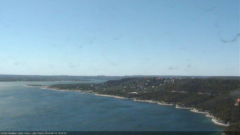 Lake Travis webcam, April 14, 2018 3:25 PM CT