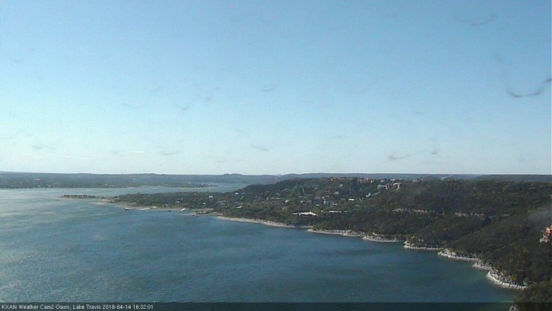 Lake Travis webcam, April 14, 2018 4:00 PM CT