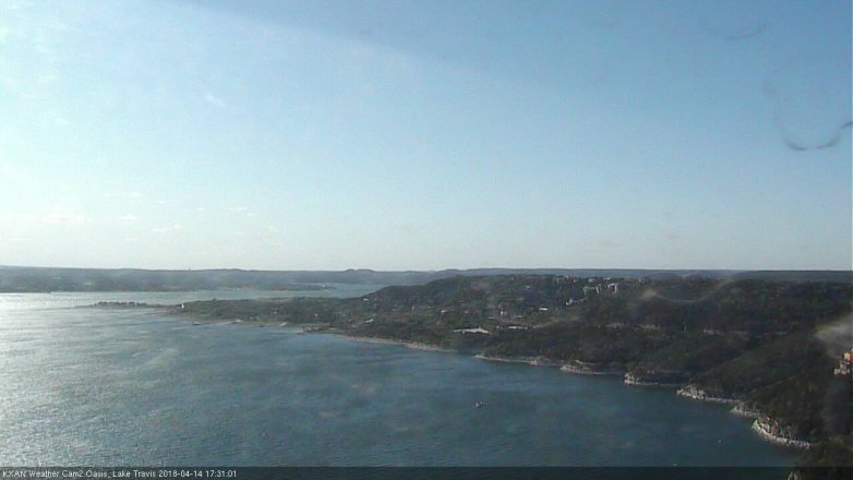 Lake Travis webcam, April 14, 2018 4:40 PM CT