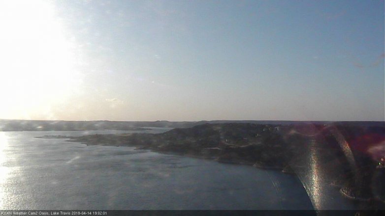 Lake Travis webcam, April 14, 2018 6:25 PM CT