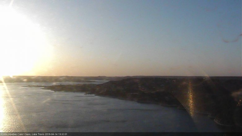 Lake Travis webcam, April 14, 2018 6:35 PM CT