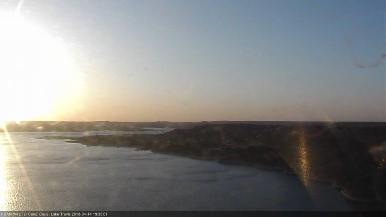Lake Travis webcam, April 14, 2018 6:45 PM CT