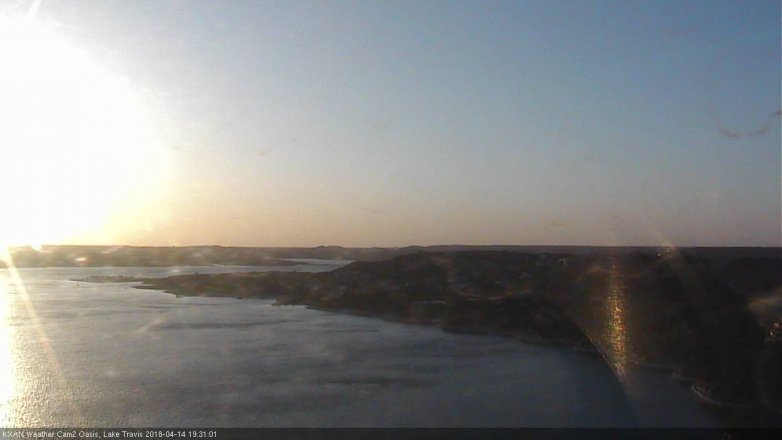 Lake Travis webcam, April 14, 2018 6:55 PM CT