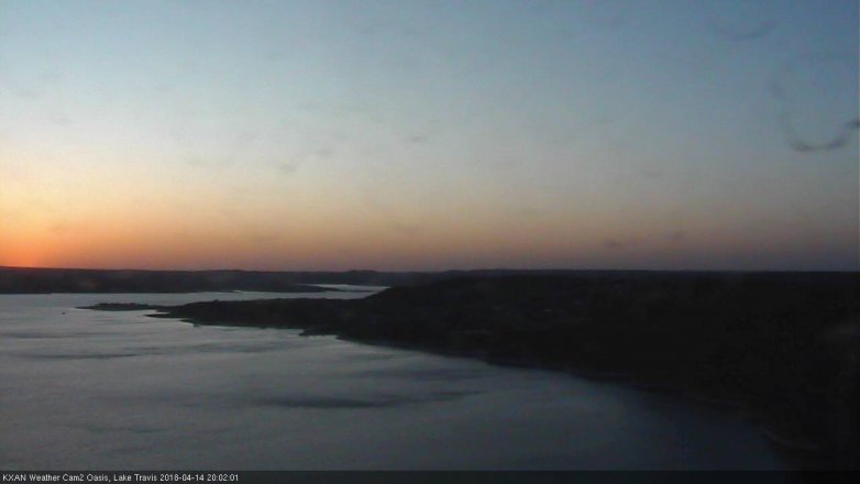 Lake Travis webcam, April 14, 2018 7:10 PM CT