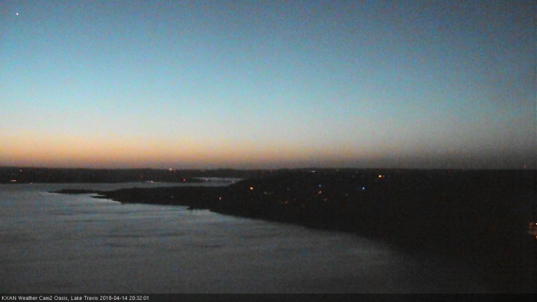 Lake Travis webcam, April 14, 2018 7:40 PM CT