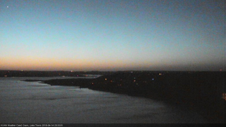 Lake Travis webcam, April 14, 2018 7:45 PM CT
