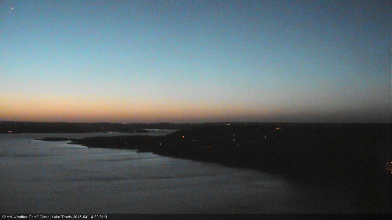 Lake Travis webcam, April 14, 2018 7:55 PM CT