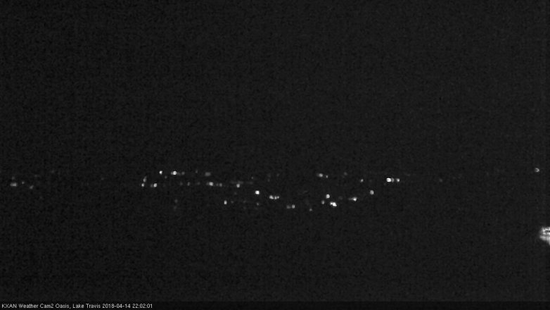 Lake Travis webcam, April 14, 2018 9:30 PM CT