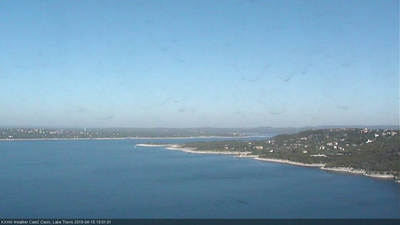 Lake Travis webcam, April 15, 2018 9:30 AM CT