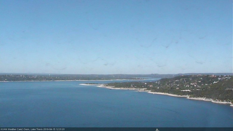 Lake Travis webcam, April 15, 2018 11:45 AM CT