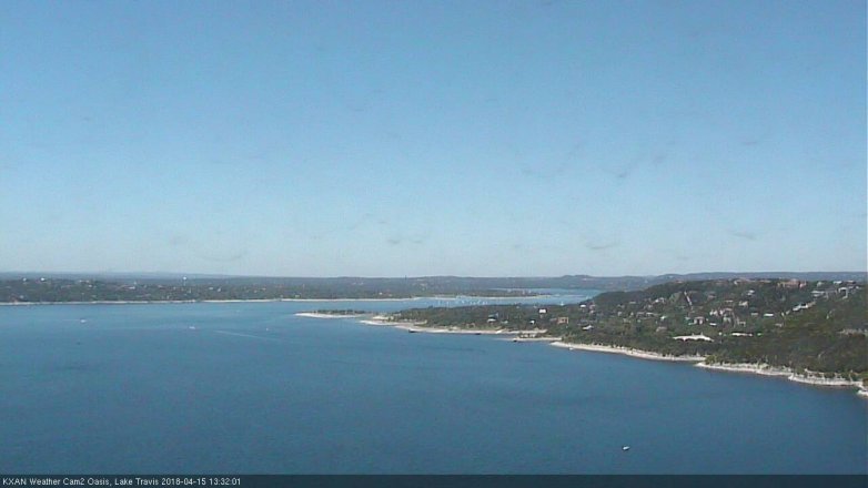 Lake Travis webcam, April 15, 2018 1:00 PM CT