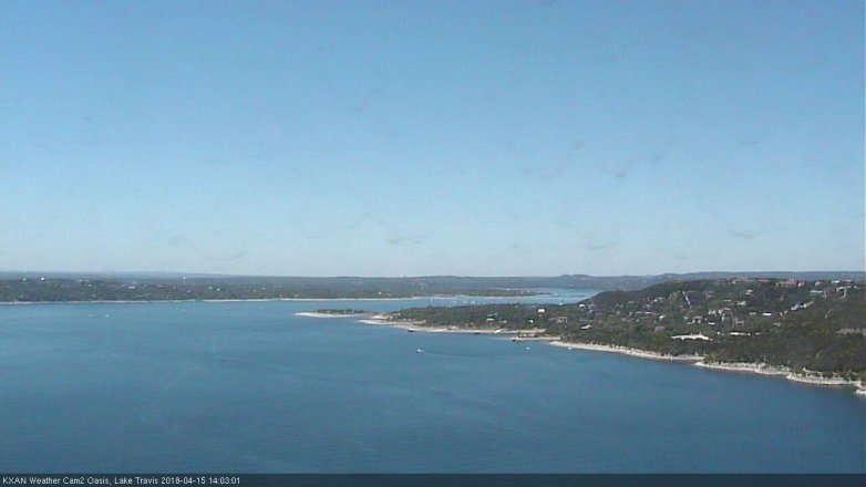 Lake Travis webcam, April 15, 2018 1:20 PM CT