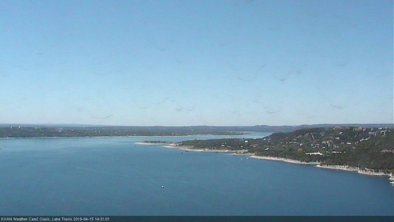 Lake Travis webcam, April 15, 2018 1:55 PM CT