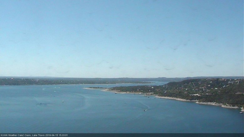 Lake Travis webcam, April 15, 2018 2:55 PM CT