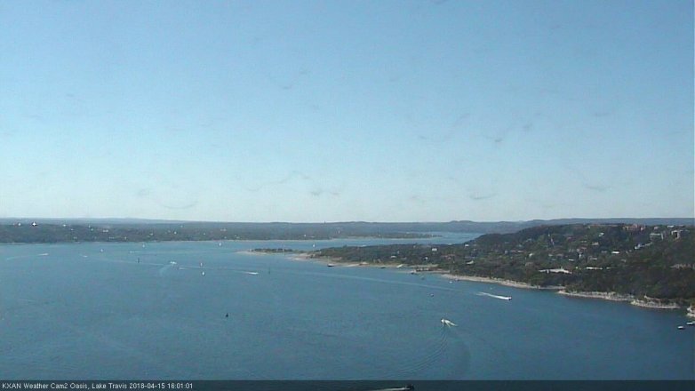 Lake Travis webcam, April 15, 2018 3:05 PM CT