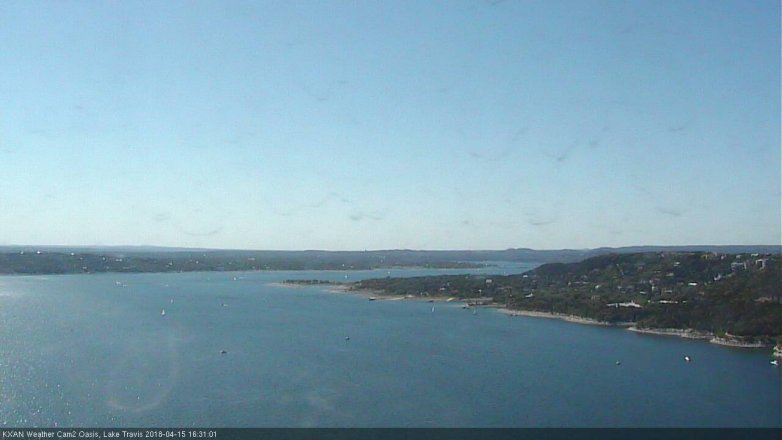 Lake Travis webcam, April 15, 2018 4:00 PM CT